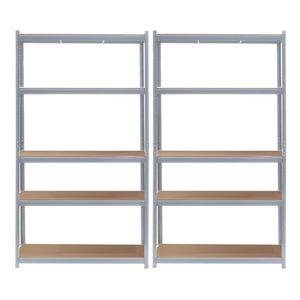 Set 2x Scaffali zincati a incastro per carichi pesanti 100x50x200cm 5 ripiani 200kg/piano