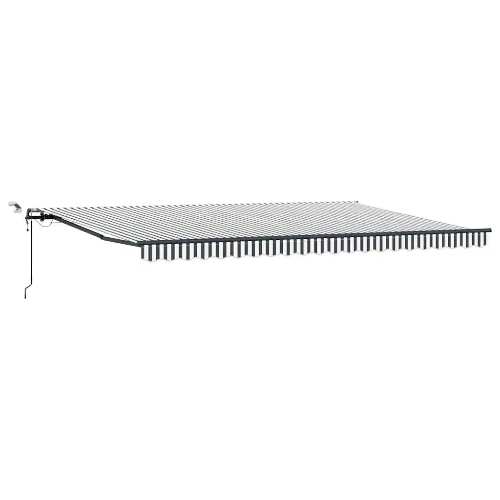 Tenda Retrattile Automatica LED Antracite e Bianco 500x300 cm