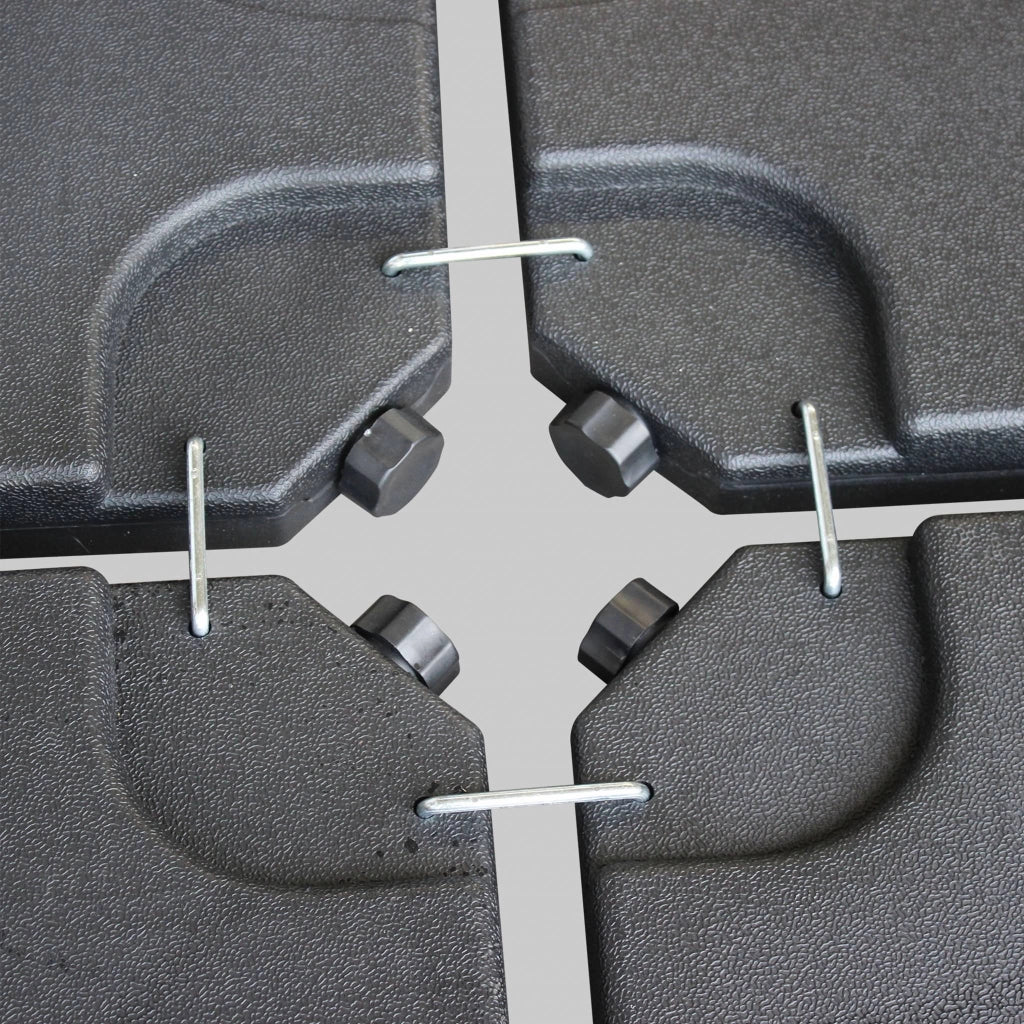 Base per ombrellone  set di 4 lastre quadrate, nero