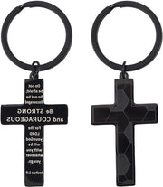Sostegno per le chiavi con immagini di calcio e versetti biblici, Acciaio Inossidabile, Regali ispiratori religiosi - Adatto per uomini e donne - Regalo di San Valentino - 2 pezzi