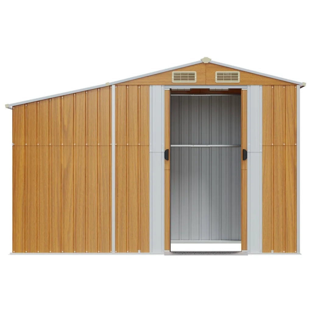 Capanno da Giardino Marrone 277x93x179 cm in Acciaio Zincato 364522
