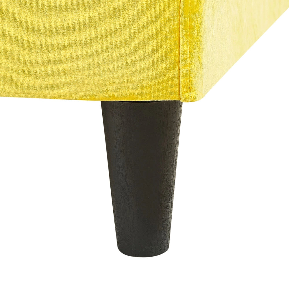 Letto 160 x 200 cm telaio a doghe in velluto giallo contemporaneo