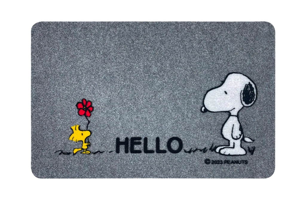Peanuts Zerbino Ingresso Snoopy Originale Rettangolare 40 x 60 Cm Tappeto Ingresso Asciugapassi Tappetino Antiscivolo Interno Estero Originale Idea Regalo  - Hello