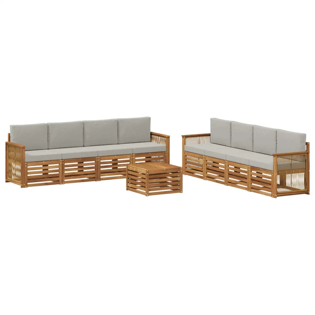 Set divani con cuscino 9 pcs Legno di Acacia Massello 3384177