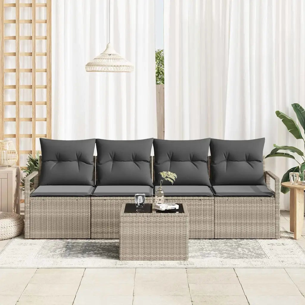 Set di divani 5 pcs Grigio chiaro e grigio scuro polyrattan 3346252