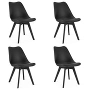 Sedia VALORA RIXK - Design ergonomico nero per soggiorno x4