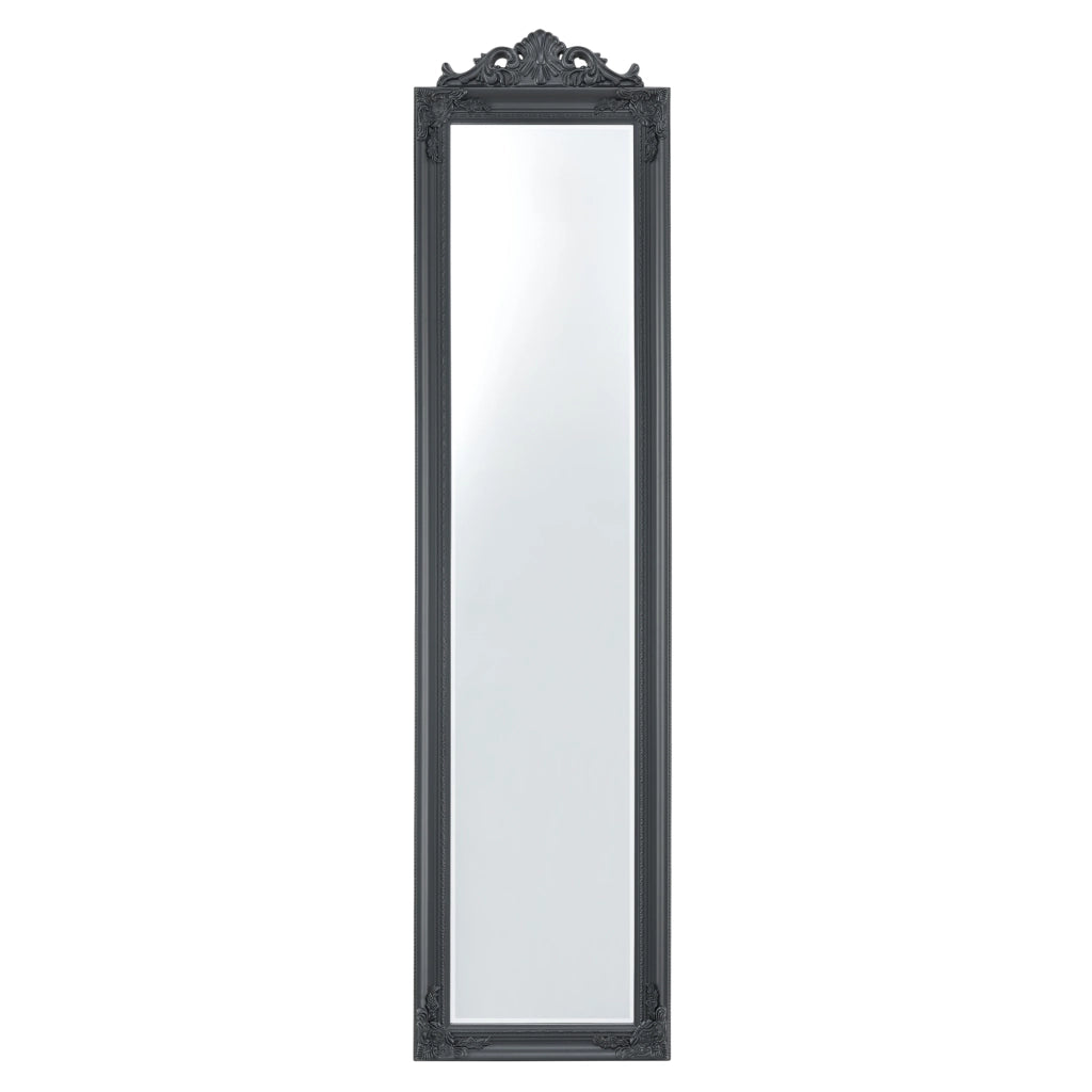 Specchio da Terra Arezzo a Figura Intera 160 x 40 cm Cornice in Eucalipto - Grigio scuro [en.casa]