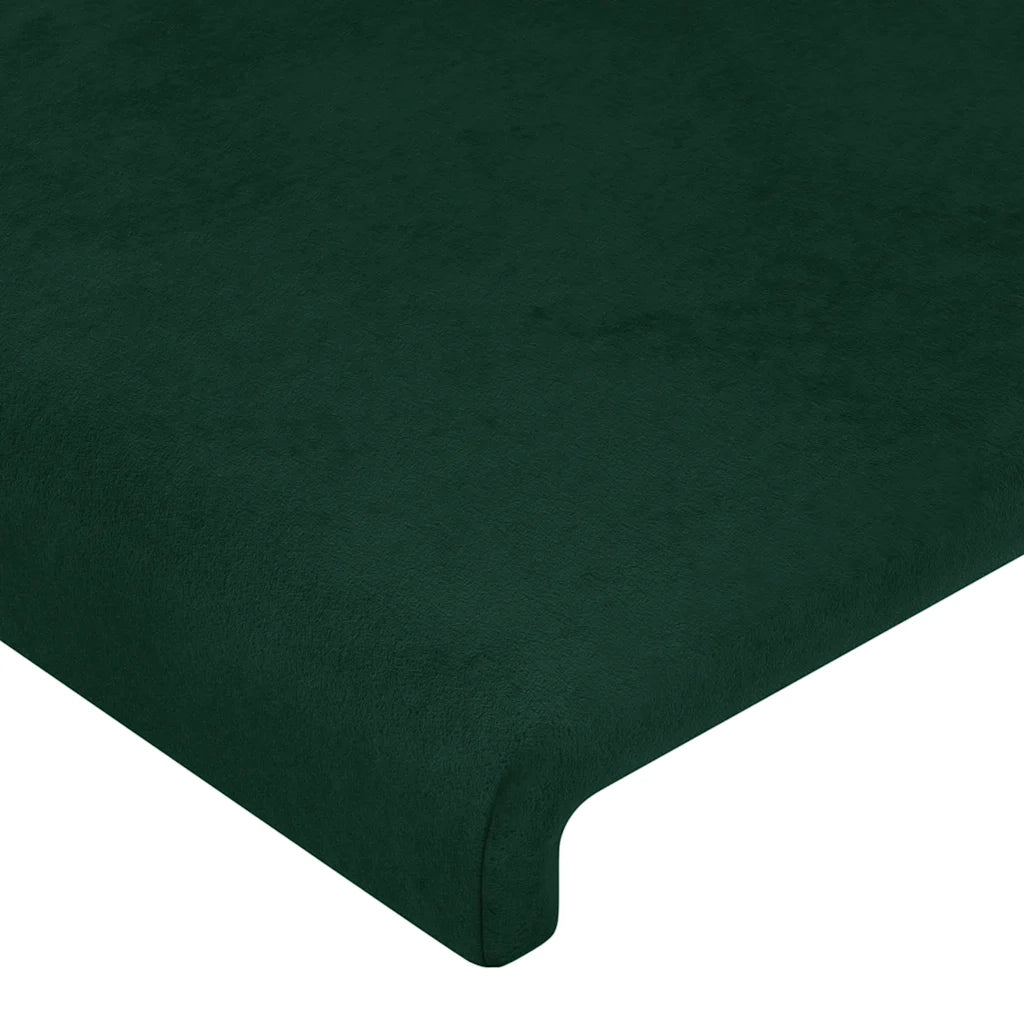 Testiera a LED Verde Scuro 203x16x118/128 cm in Velluto cod mxl 52267