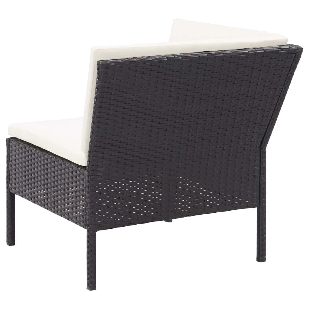 Mobili da giardino mobili da esterno Set di mobili da 6 pezzi con cuscini in resina intrecciata nera 02_0016924