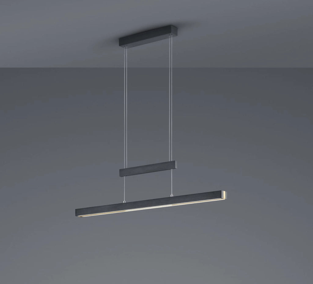 Lampada a sospensione LED Trajan nera 150 cm Trio 45W