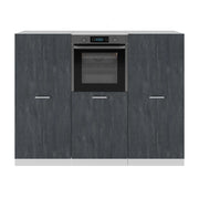 Cucine componibili piccole R-Line Calce nera/Bianco 180 cm Senza piano di lavoro Vicco