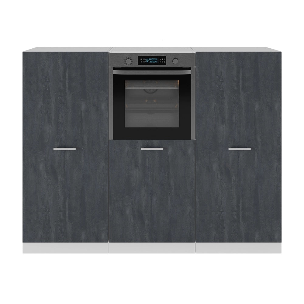 Cucine componibili piccole R-Line Calce nera/Bianco 180 cm Senza piano di lavoro Vicco