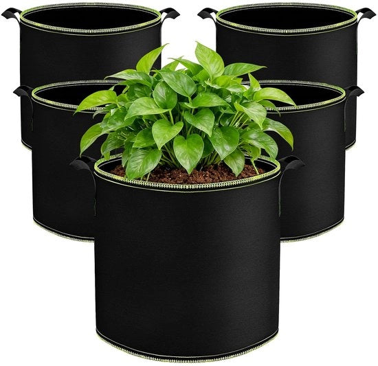 Zak di coltivazione per piante 12L - 5 pezzi - Contenitori per la crescita di verdure - Maniglie - Adatto per balcone/giardino - Adatto per patate/carote/pomodori/mirtilli - Zak di crescita