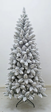 Albero di natale innevato monterey slim h.210 apertura ad ombrello in pvc