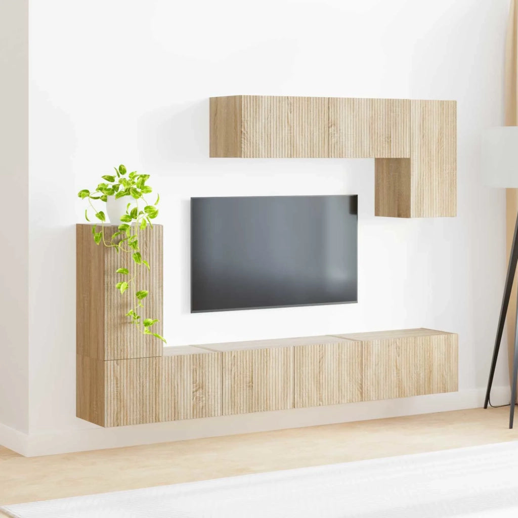 Set mobile TV 4 pcs Rovere Sonoma Legno multistrato