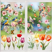 Sticker per finestra - PVC - Decorazione per parete - Adesivo a tema ciliegie in fiore - Sticker per finestra con fiori