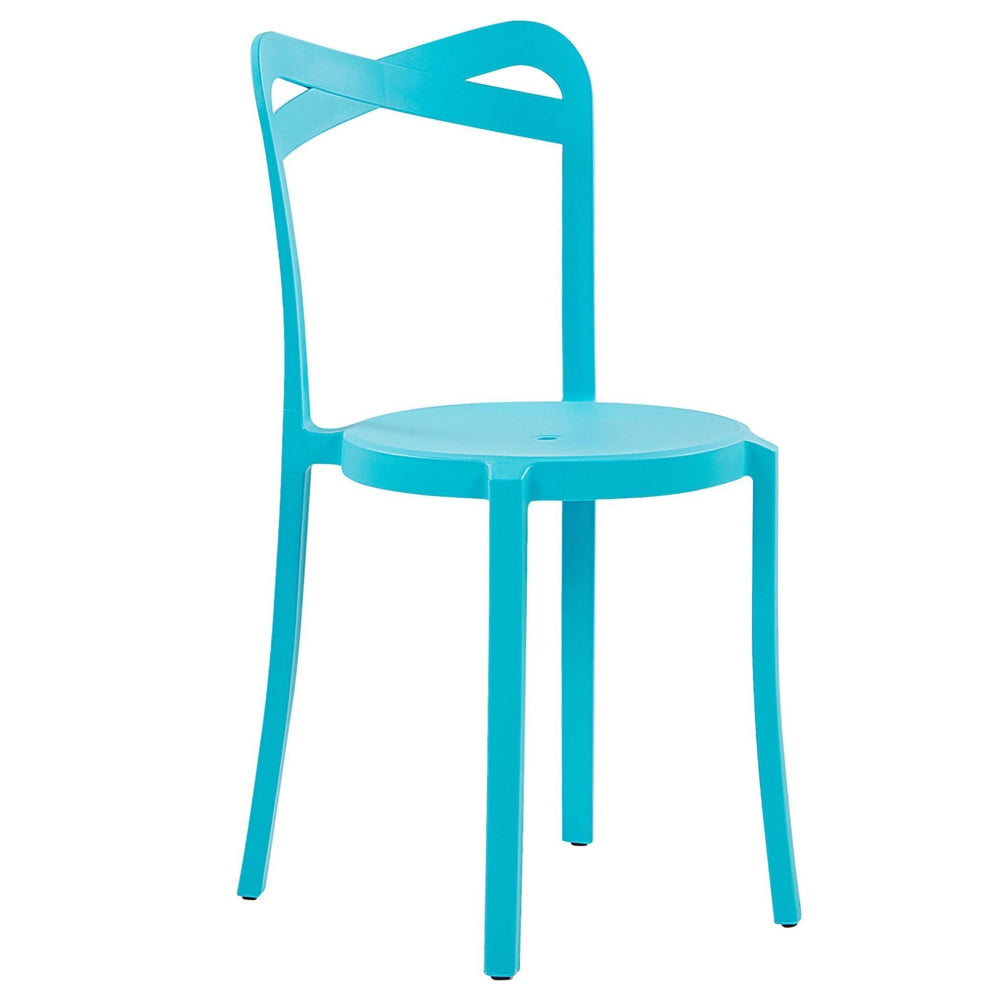 Set di 6 Sedie da pranzo per Giardino in Plastica di colore Blu in stile moderno contemporaneo esterno terrazzo