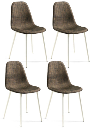 Set 4 Sedie 43x38xH86,5 cm in Similrattan Martina Marrone