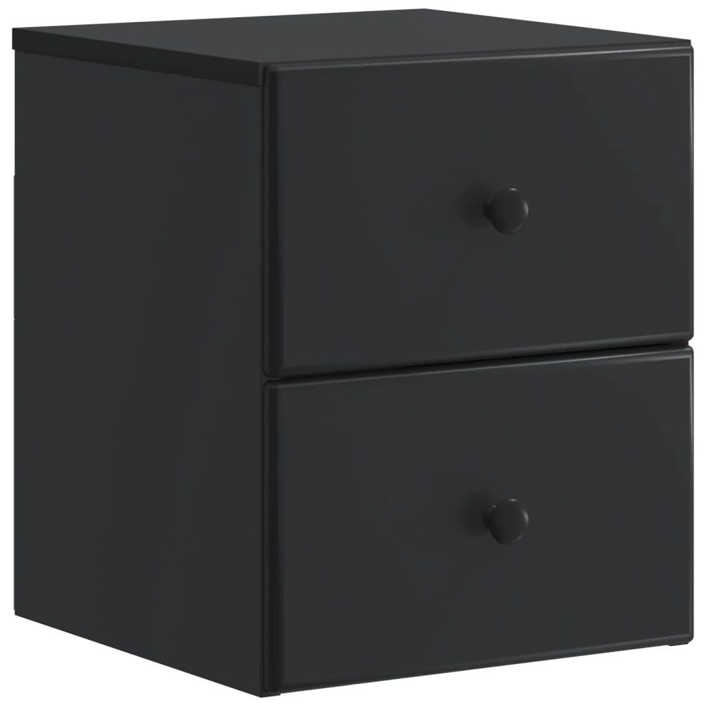 Mobiletto da notte a muro con cassetto Nero 34,5 x 33 x 40 cm 899147