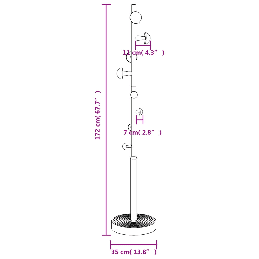Appendiabiti Blu 172 cm in Ferro Verniciato a Polvere CFW2986114