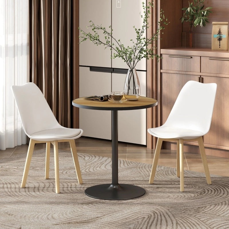 Tavolo da pranzo - rotondo per 4 - piano effetto legno - Ø70x76 cm - rovere - per cucina e soggiorno