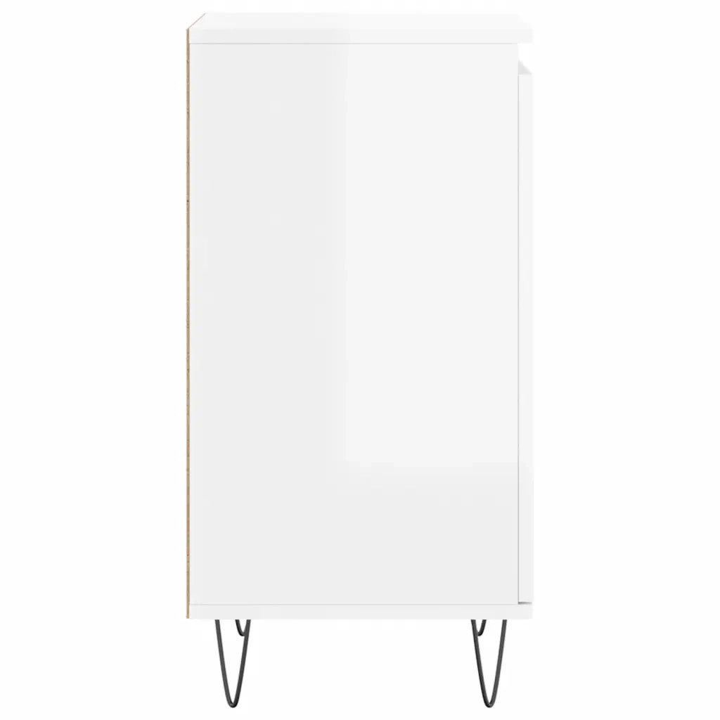 Credenze 2 pz Bianco Lucido 40x35x70 cm in Legno Multistrato 831057