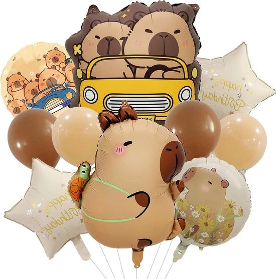 Decorazioni per festa di compleanno di capybara cartoon animali per bambini - 10 pezzi