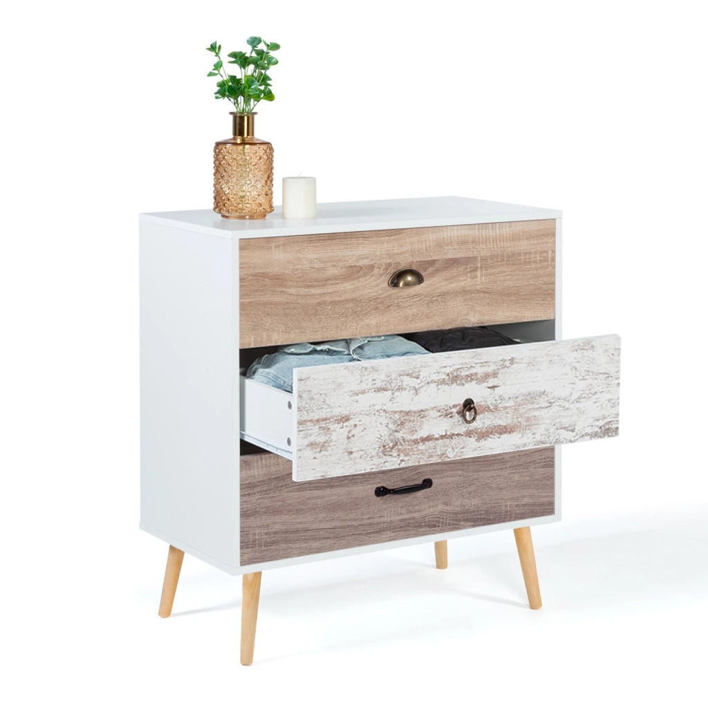 IDMarket - Cassettiera a 3 cassetti scandinavo BAHIA