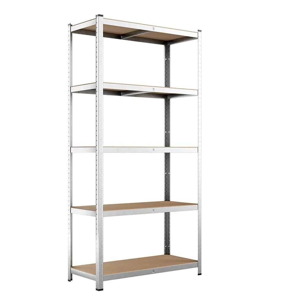 Trade Shop - Scaffale Metallo Zincato 5 Ripiani Mdf Scaffalatura Carichi Pesanti 180x120x45cm -
