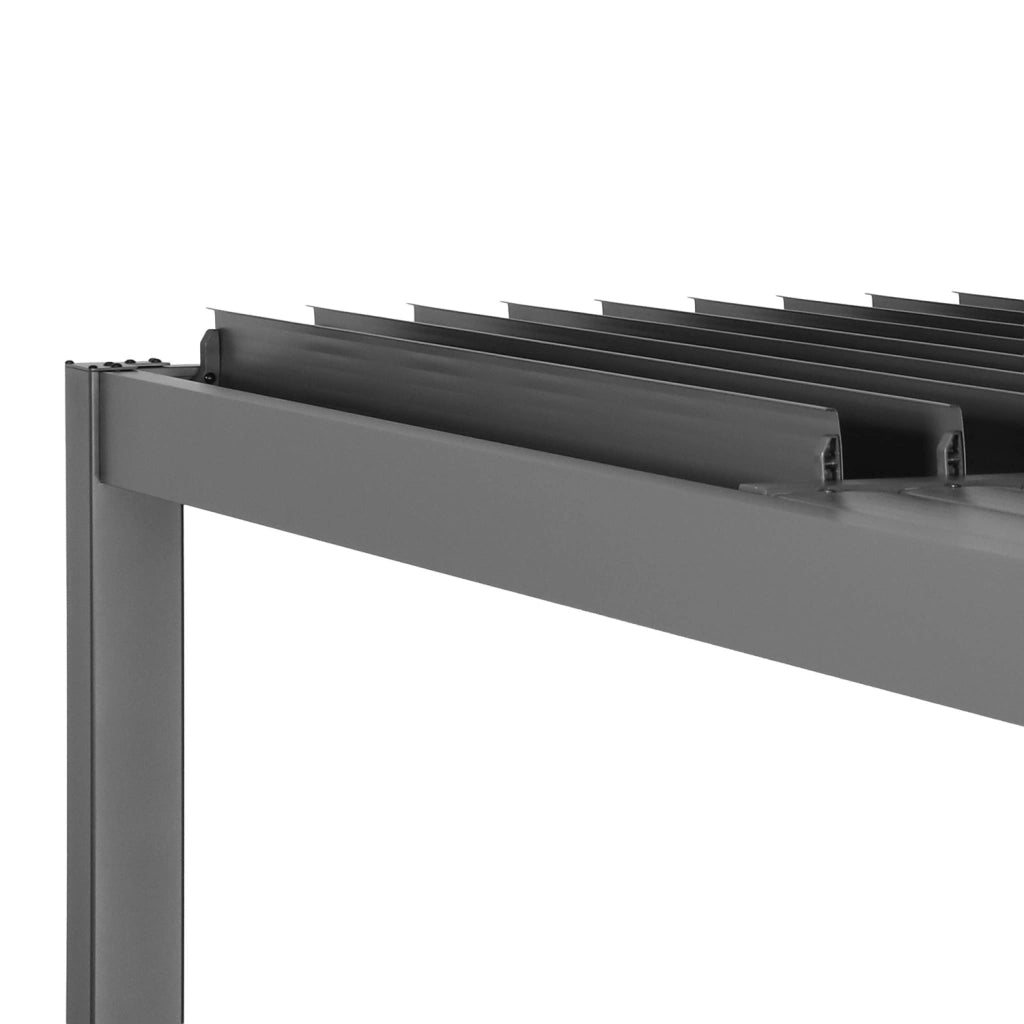 Pergola bioclimatica 3.6x3.6m in alluminio e acciaio con lamelle