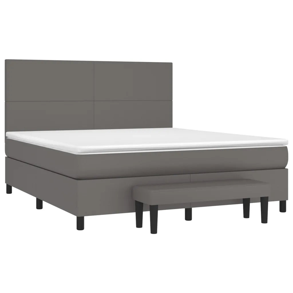Giroletto a Molle con Materasso Grgio 180x200 cm in Similpelle 3137561