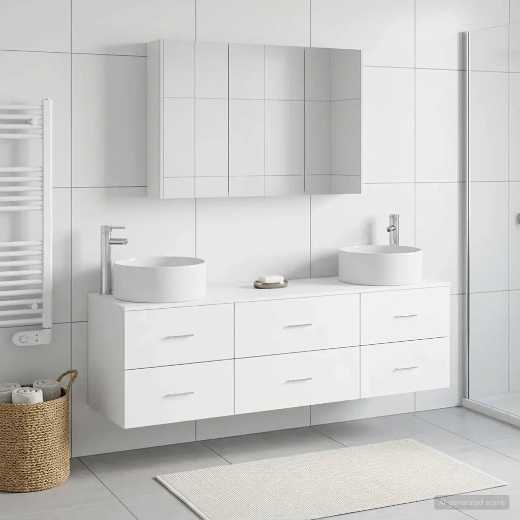 Set di mobili per il bagno 4 pcs Bianco 3407063