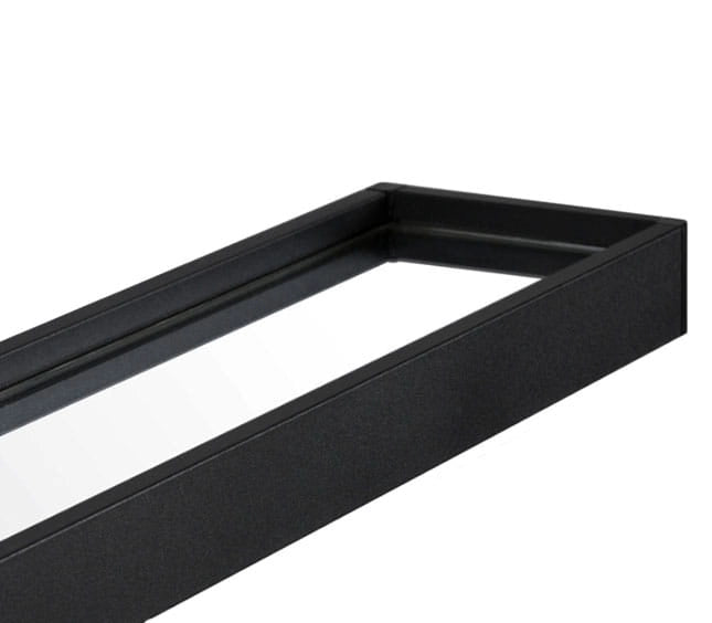 Specchio rotondo VALORA con mensola per bagno e ingresso, nero 80 cm