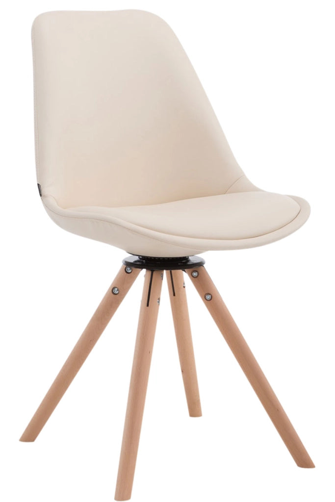 Sedia Calais in similpelle girevole natura,crema