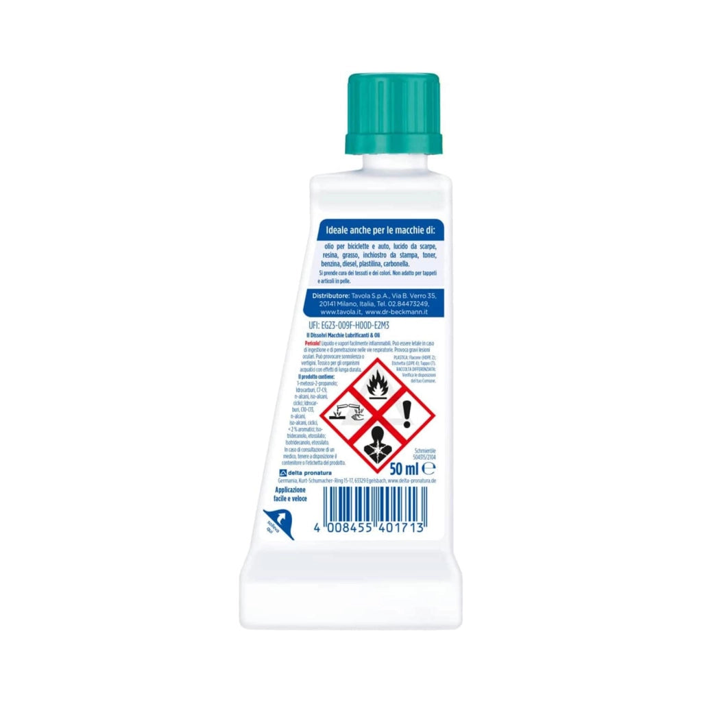 Dr. Beckmann Il Dissolvi Macchie Lubrificanti & Oli, specifico per macchie di oli, lubrificanti, catrame e cera, 6x50ml