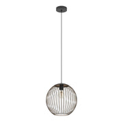 Sospensione Rustica Country Almanzora Acciaio Nero 1 Luce E27 Ip20