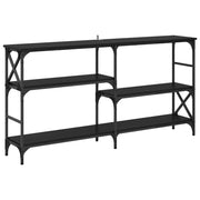 Tavolo Consolle | Tavolo d'Ingresso con lo scaffale Rovere Nero 150 x 29 x 76,5 cm
