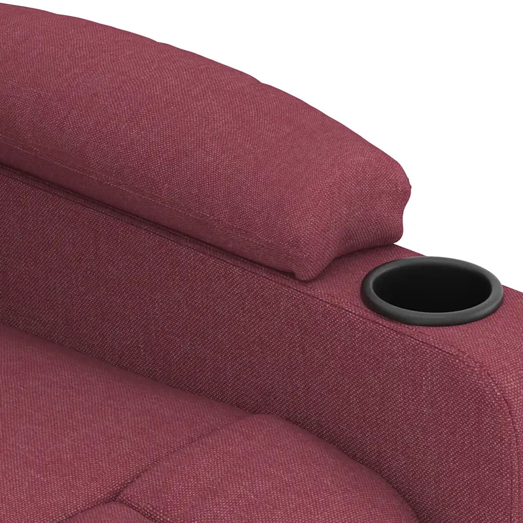 Poltrona Massaggiante Elettrica Rosso Vino in Tessuto 3098792