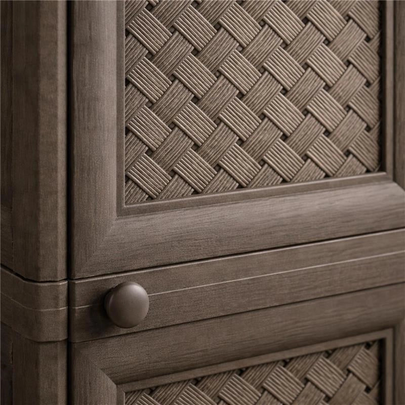 MOBILE ORGANIZZAZIONE CASA 2 MODULI WENGÉ 40X43X85,5 CM CON ANTA TRAFORATA – MOBILE CONTENITORE PER ORDINE E RIORDINO DEGLI SPAZI