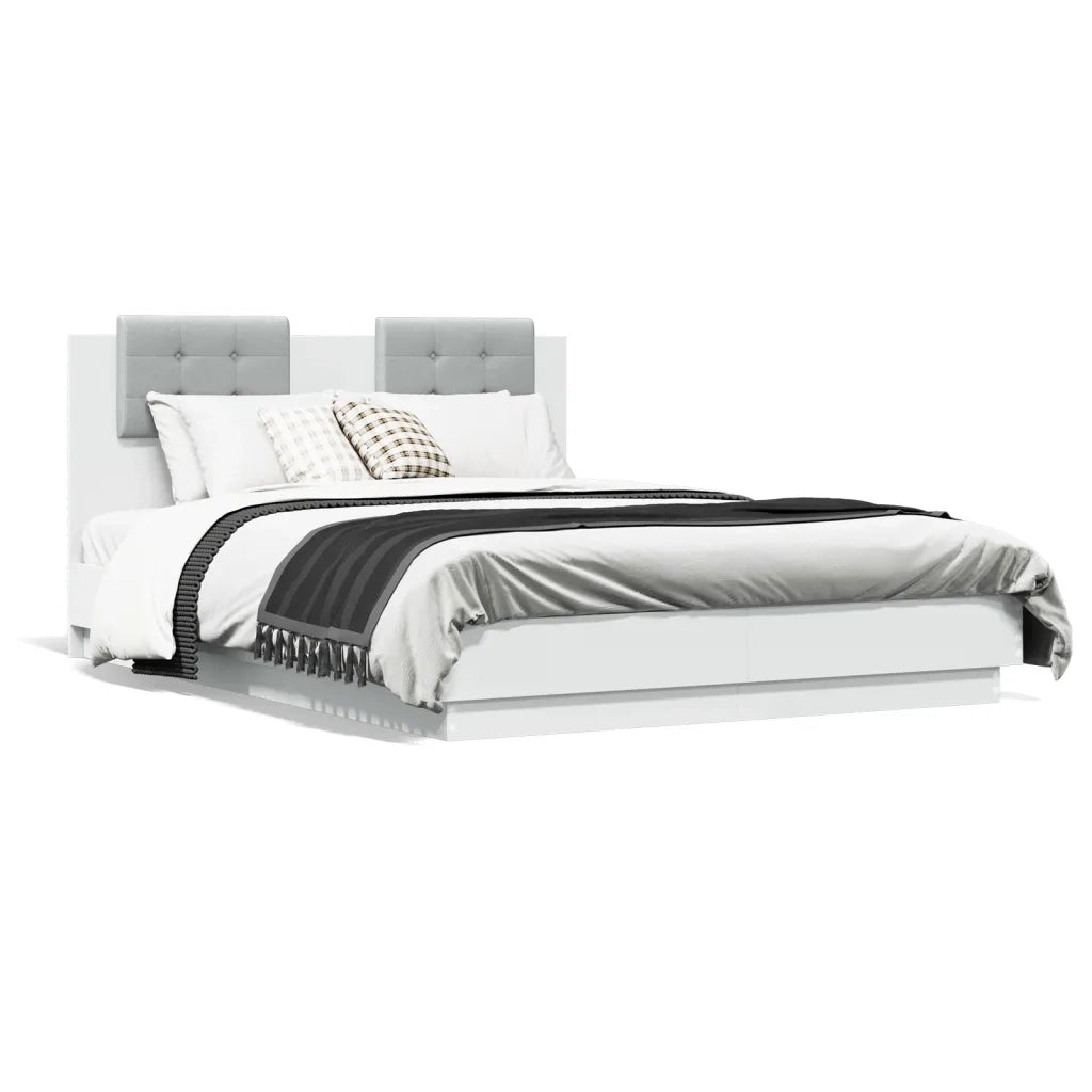 Giroletto con Testiera Bianco 135x190 cm in Legno Multistratocod mxl 115119