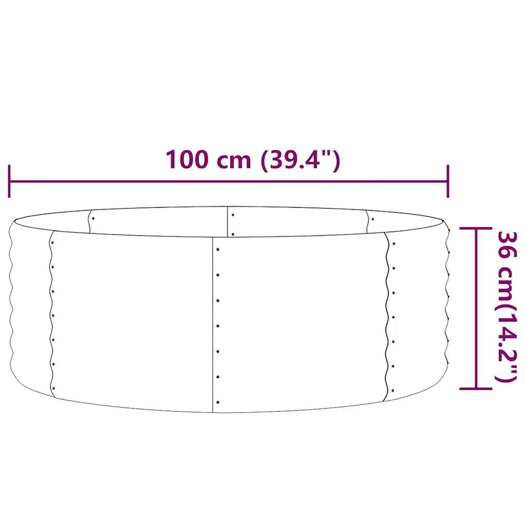 Letto Giardino Acciaio Zincato 100x100x36 cm Argento 318987