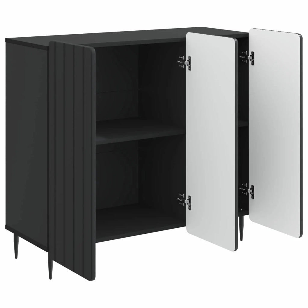 Credenza Nero 89 x 34,5 x 82 cm Legno ingegnerizzato