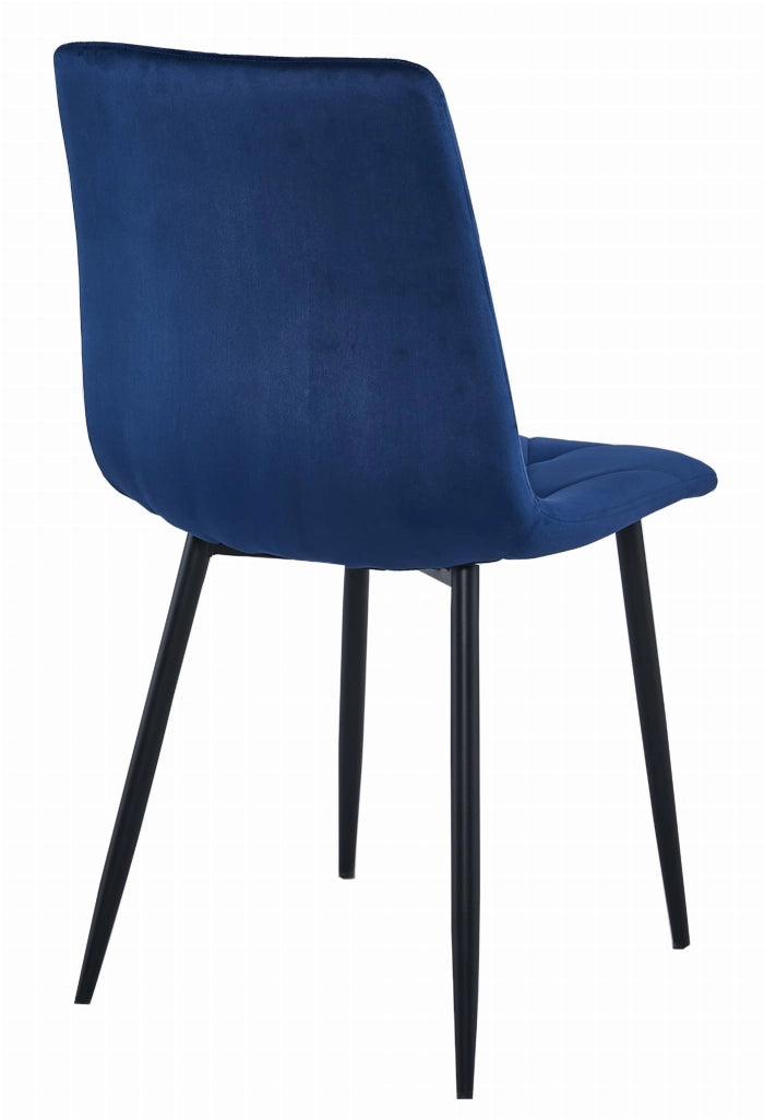 Set di 2 sedie Valora Tyra in velluto blu navy con gambe nere