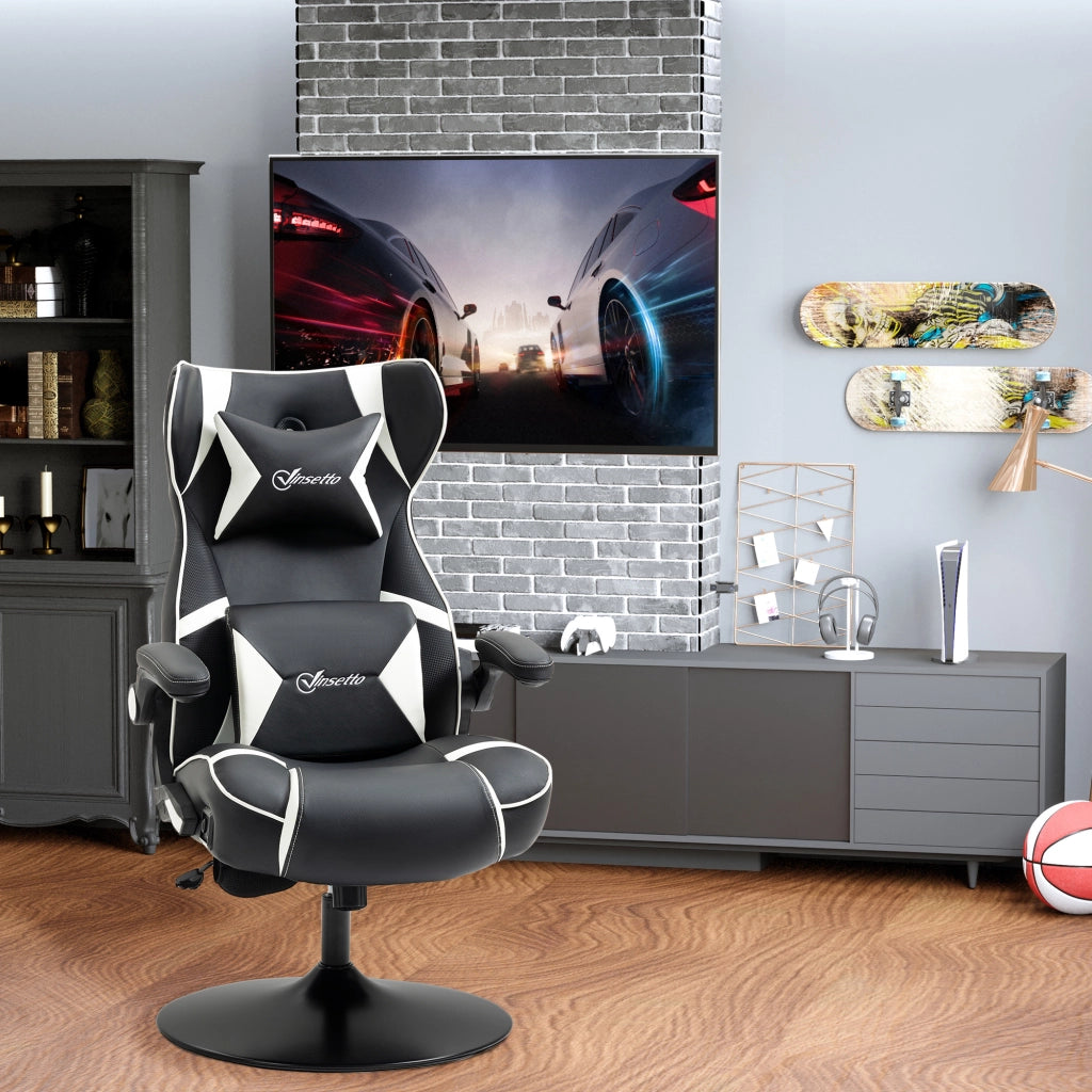 Poltrona Gaming con Altoparlanti Integrati ¨C Xylo ¨C Nero e Bianco 69x73x118cm