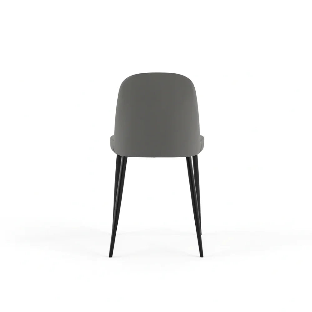 Set di 4 sedie da pranzo imbottite in tessuto soft touch effetto velluto grigio chiaro Gaelia con struttura in metallo facili da pulire | Duzzle