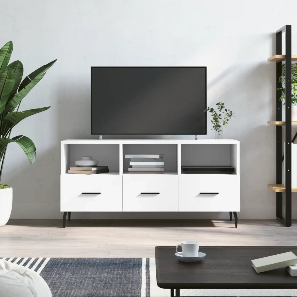 Mobile Porta TV-Mobile per TV-Credenza TV Bianco 102x36x50 cm in Legno Multistrato 102565