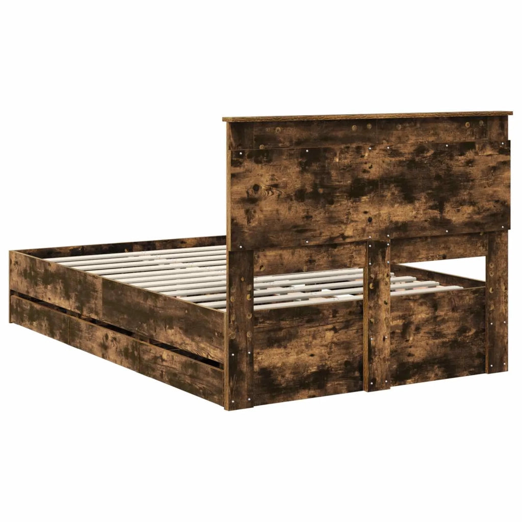 Struttura del letto con cassetto Rovere fumé 120 x 200 cm 3410195