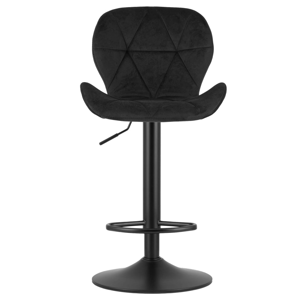 Sgabello in velluto VALORA WEST - Elegante nero per soggiorno, cucina, sala da pranzo