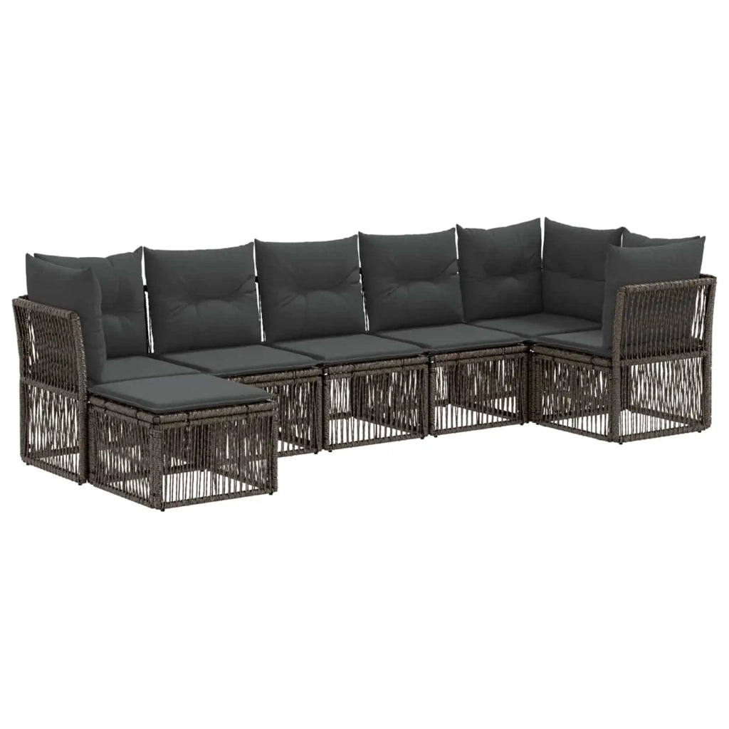 Set Divano da Giardino 7 pcs Grigio polyrattan 3434297