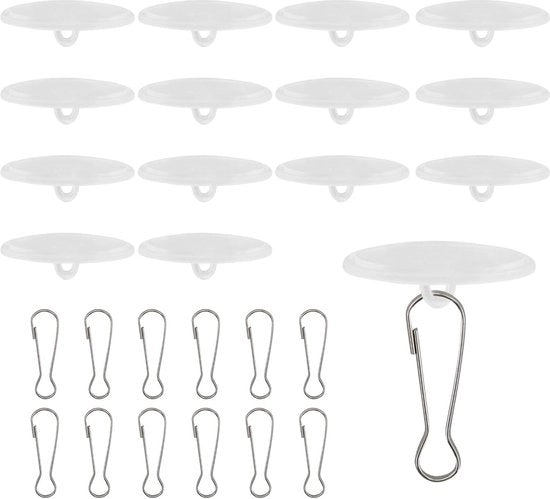Set di 30 Hanger per Plafondo Translucidi Autoadesivi - Nessun Foro Necessario, Ideali per la Decorazione in Camera da Letto e Bagno